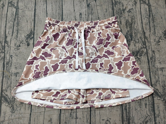 NO MOQ Preorder GLK0314 Adult Female Gray Brown Camouflage Yoga Skirts 202606