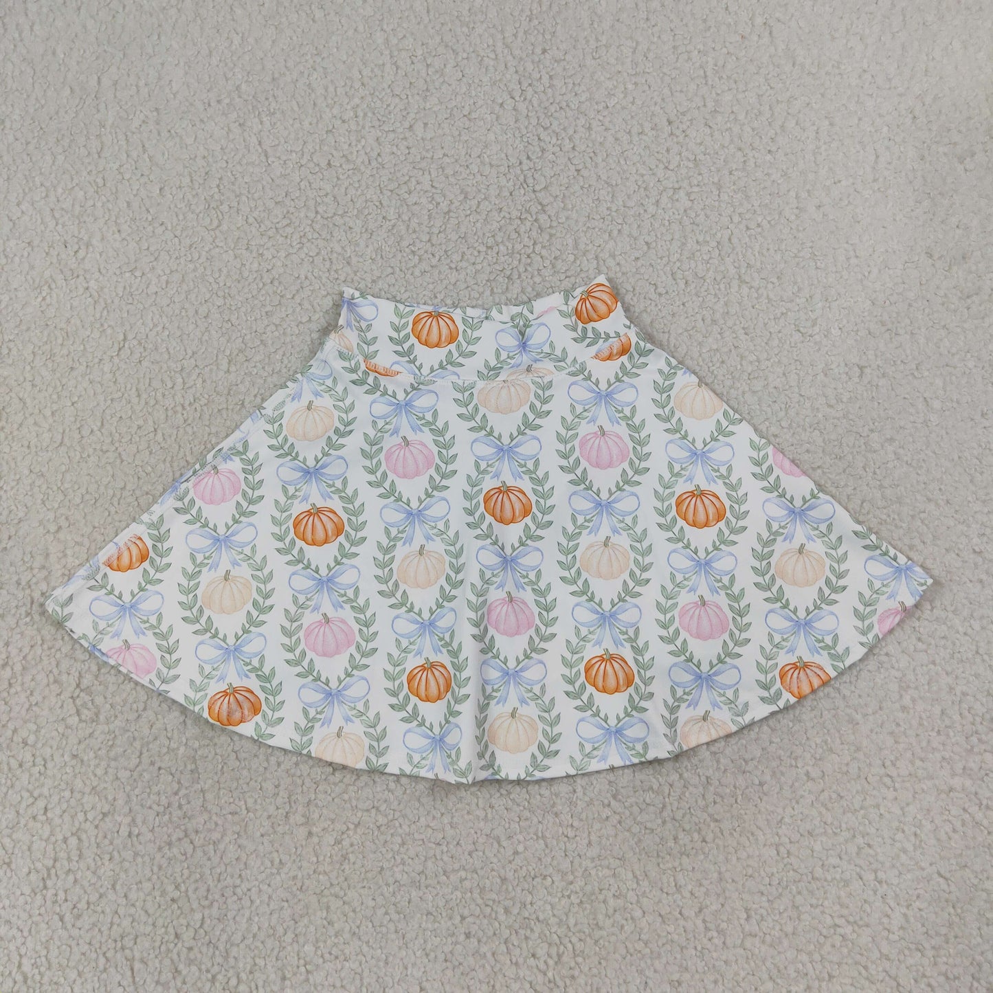 GLK0317 Pumpkin Bows Leaf Print Skirts Girls Yoga Skirts 202607 RTS
