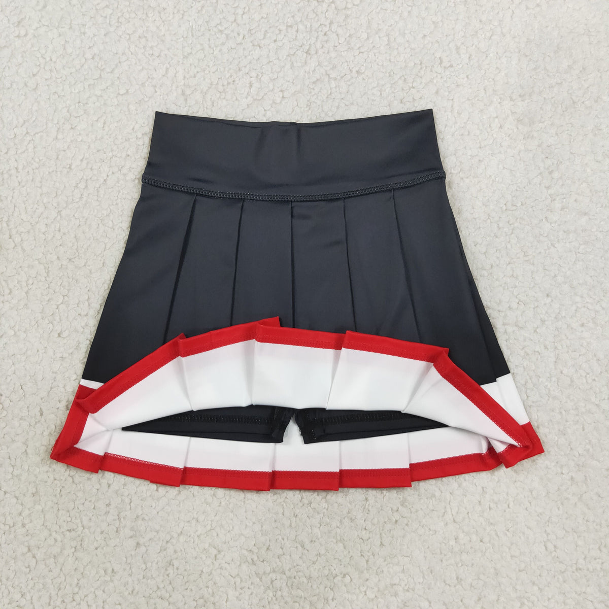 GLK0320 Solid Color Black Red Yoga Pleated Girls Skorts