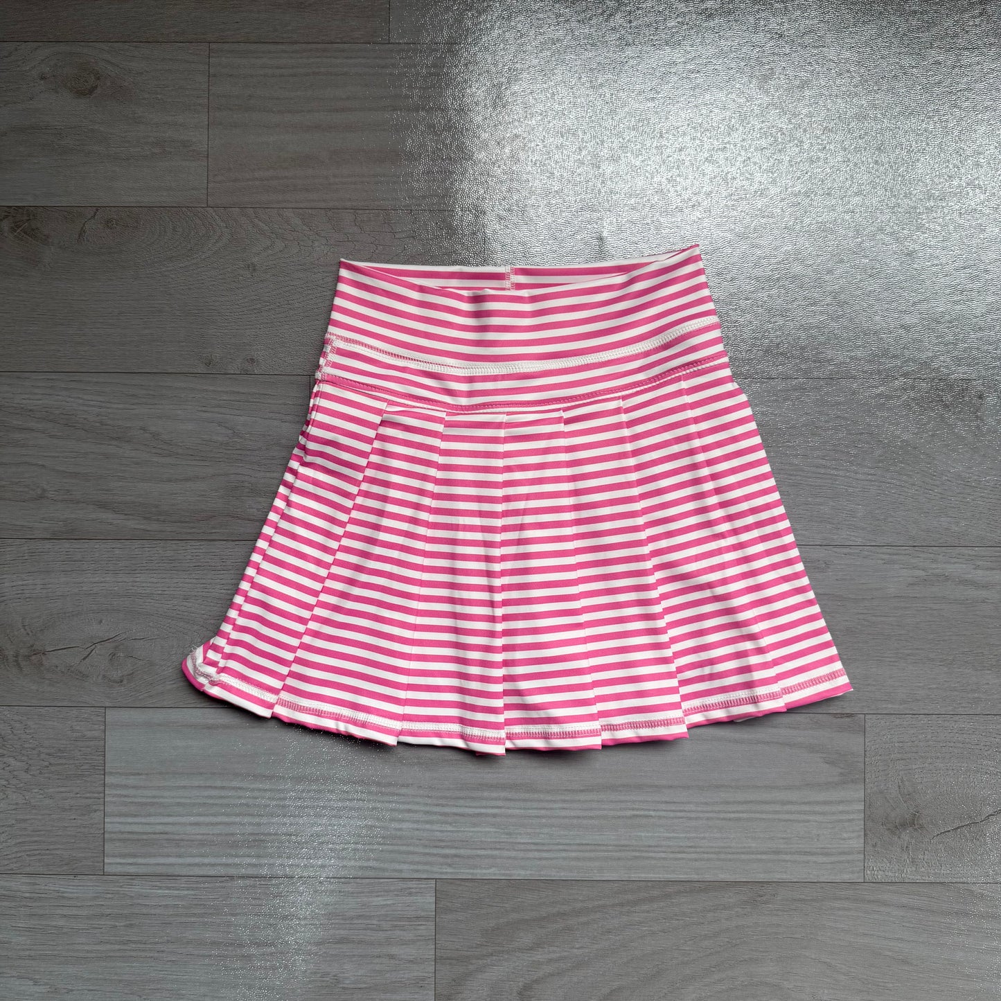 NO MOQ preorder GLK0335 Pink Stripe Pleated Skirts Girls Yoga Skirts 202607