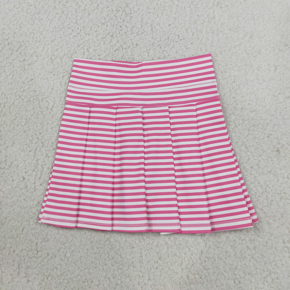GLK0335 Pink Stripe Play Tennis Yoga Pleated Girls Skorts