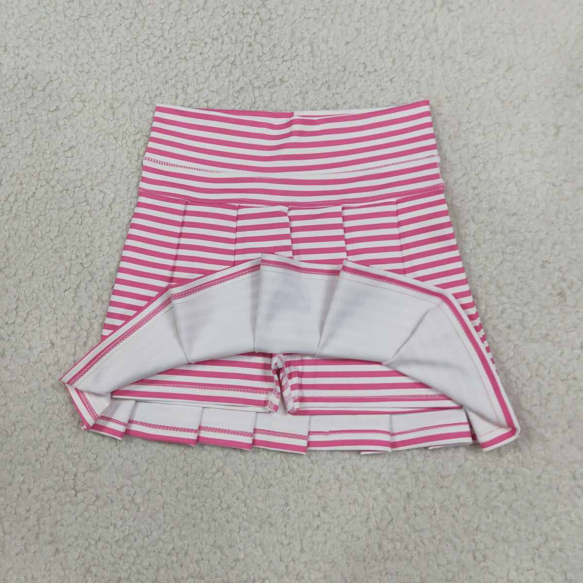 GLK0335 Pink Stripe Play Tennis Yoga Pleated Girls Skorts