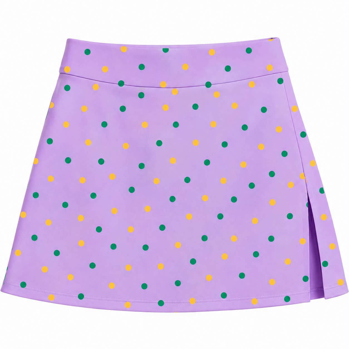 Preorder MOQ 5 pcs GSD4338 Mardi Gras Dots Purple Yoga Girls Skorts Set