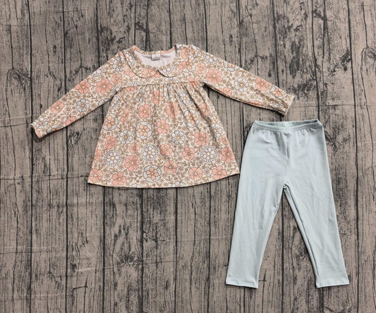 NO MOQ Preorder GLP1195 Flower Doll Collar Long Sleeve Pants Girls Sets 202602