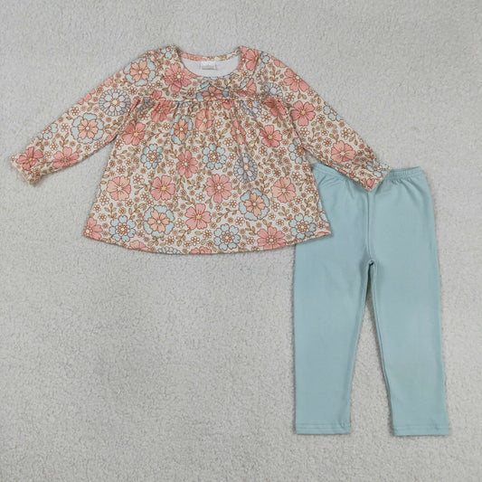 GLP1195 Flower Doll Collar Long Sleeve Pants Girls Sets 202603 RTS