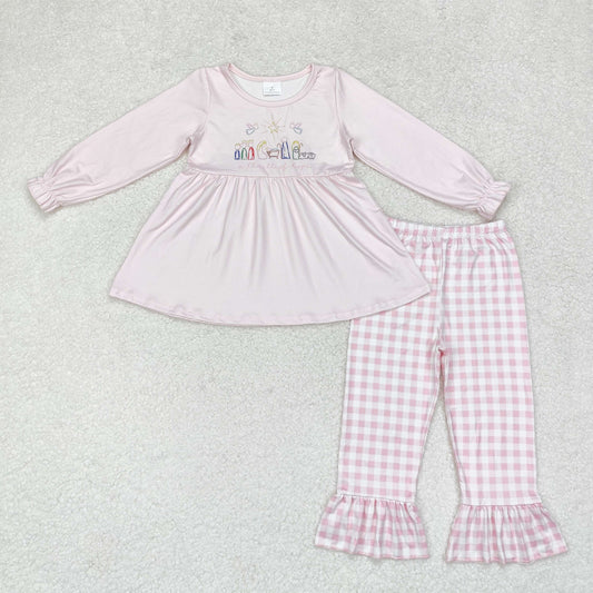 GLP1225 Jesus pink long-sleeved plaid pantsuit western clothes