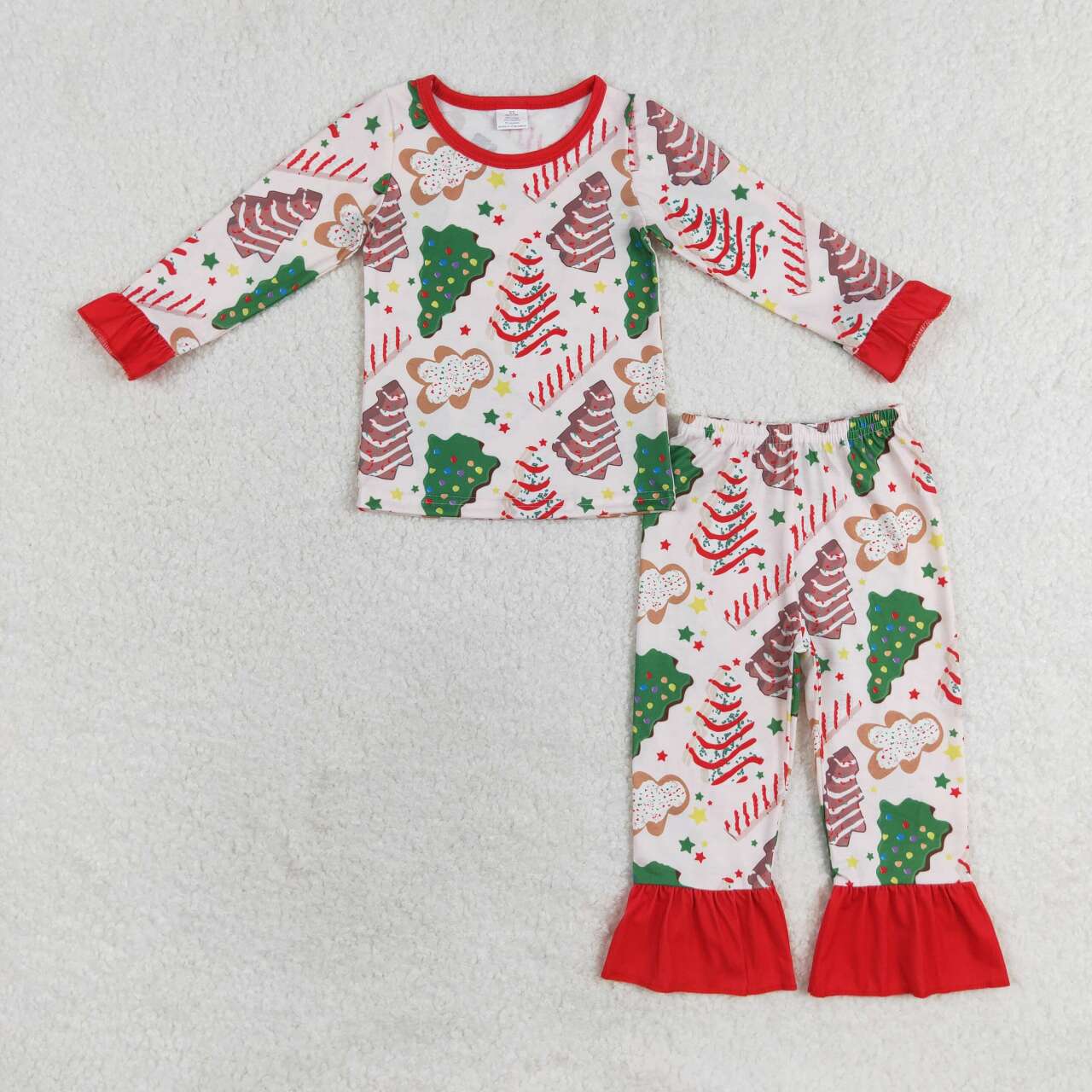 GLP1321 RTS Modal Christmas Tree Cookies Gingerbread Man Lace Long sleeve trousers pajama set