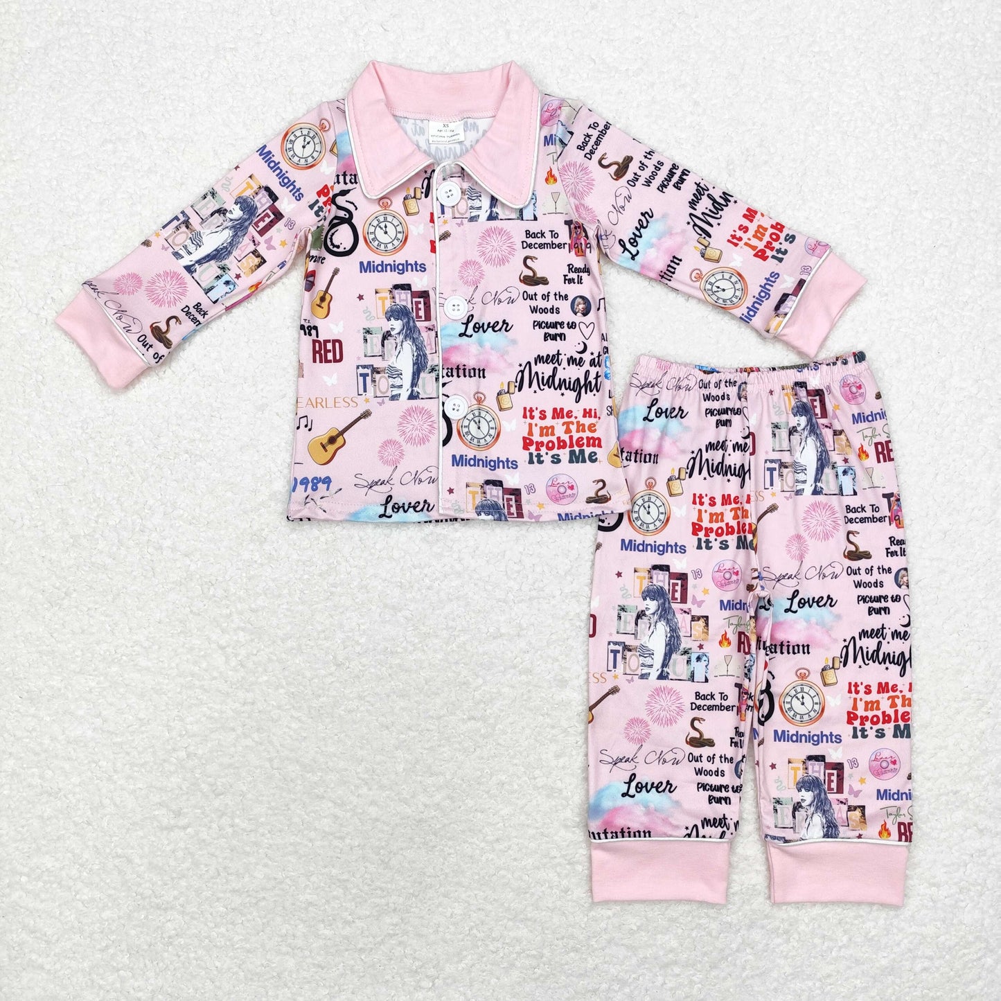 GLP1337 taylor swift 1989 pink long sleeve and long pants pajama set