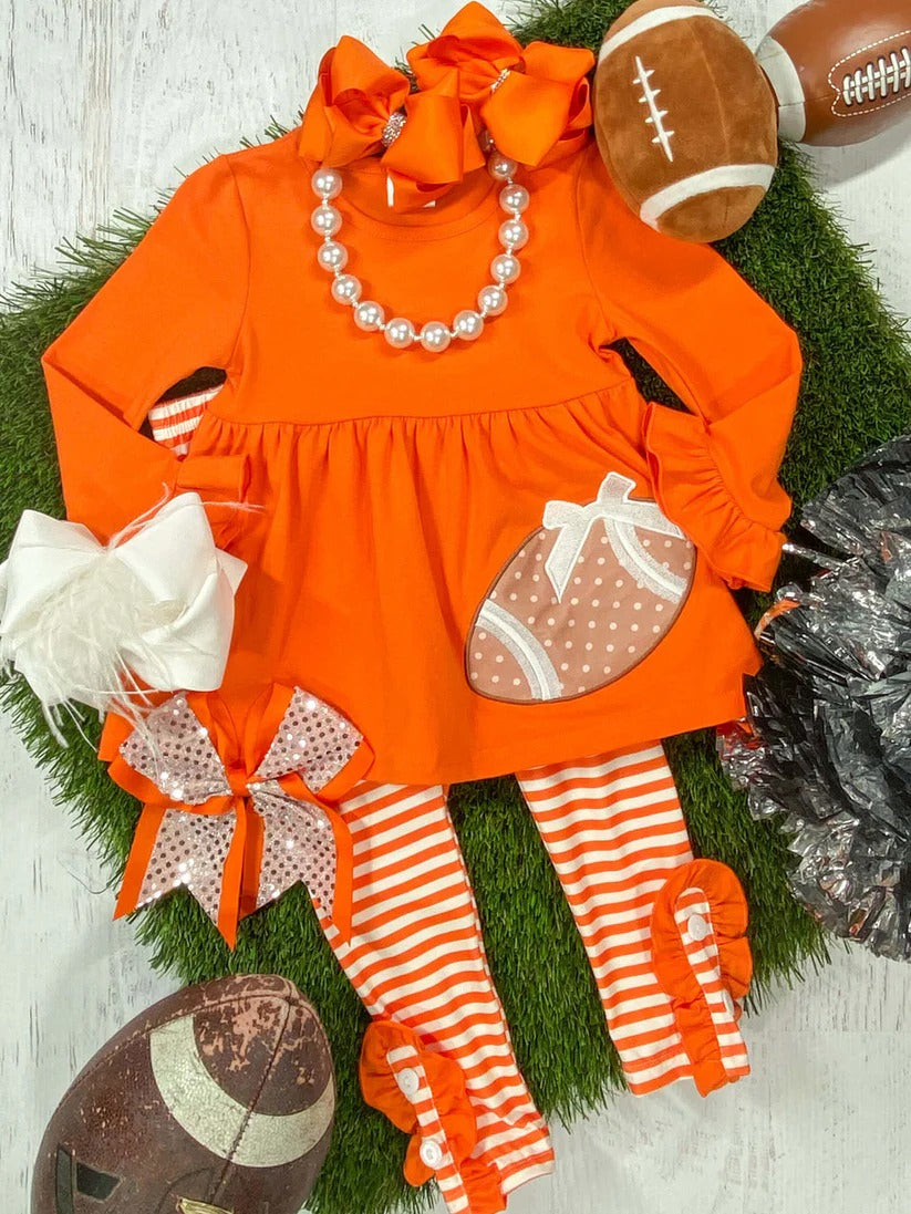 Preorder GLP1588 NO MOQ polka dot football Solid Orange long sleeve striped pantsuit