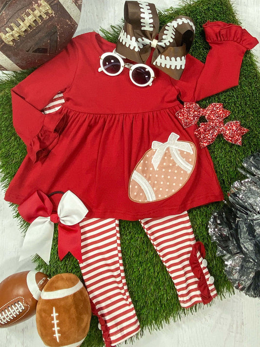 Preorder GLP1589 NO MOQ polka Dot football Solid Red long sleeve striped pantsuit