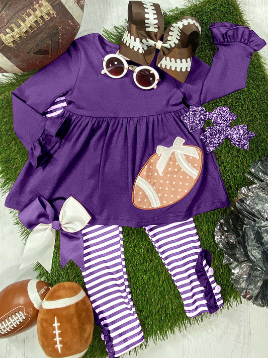 Preorder GLP1590 NO MOQ polka Dot football Solid purple long sleeve striped pantsuit