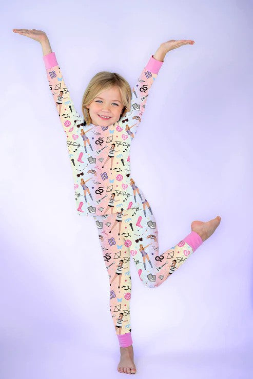 Preorder GLP1844 taylor Color long sleeve pants pajamas set