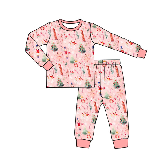 Preorder GLP1904 Christmas Nutcracker pink long sleeve pants pajama set