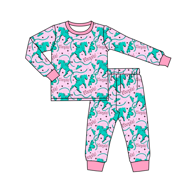 Preorder GLP1911 cowgirl Riding gem pink long sleeve trousers pajamas set