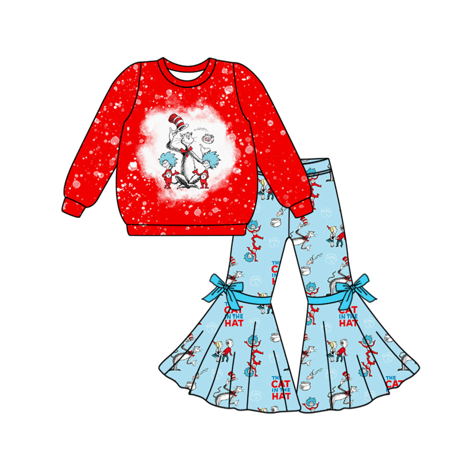 Preorder GLP1913 dr seuss red long sleeve blue pantsuit