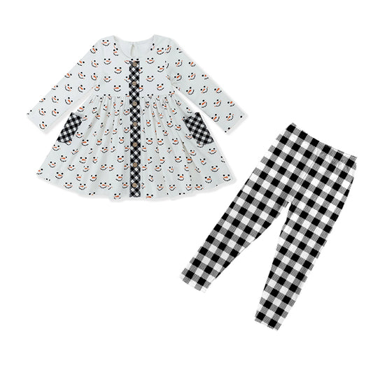 Preorder GLP1950 Yeti plaid pocket white long sleeve pant suit high quality