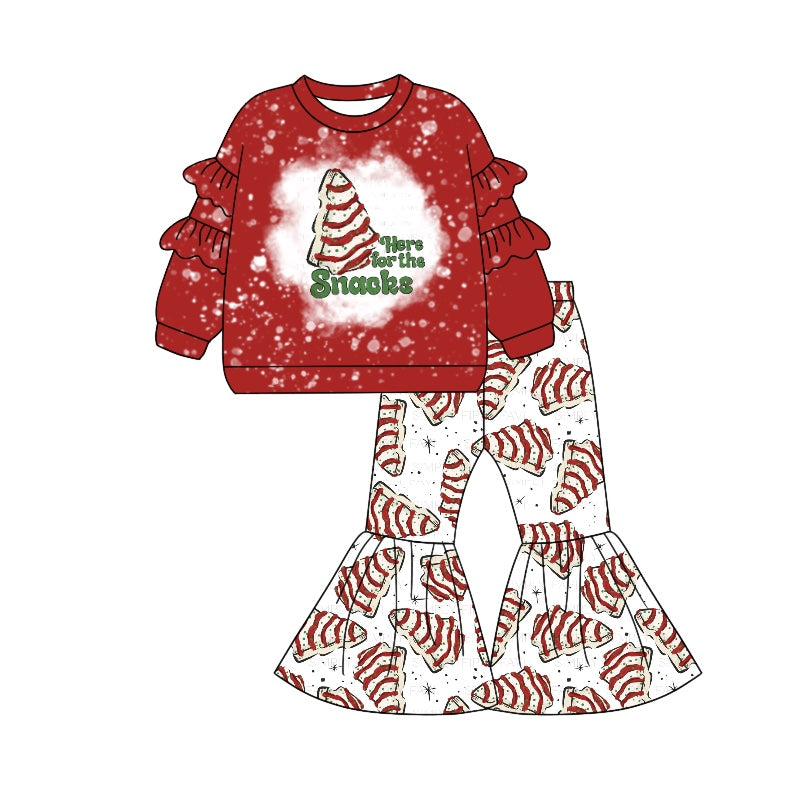 Preorder GLP1963 here for the snacks Christmas tree cookies Lace Red long sleeve pants set High quality