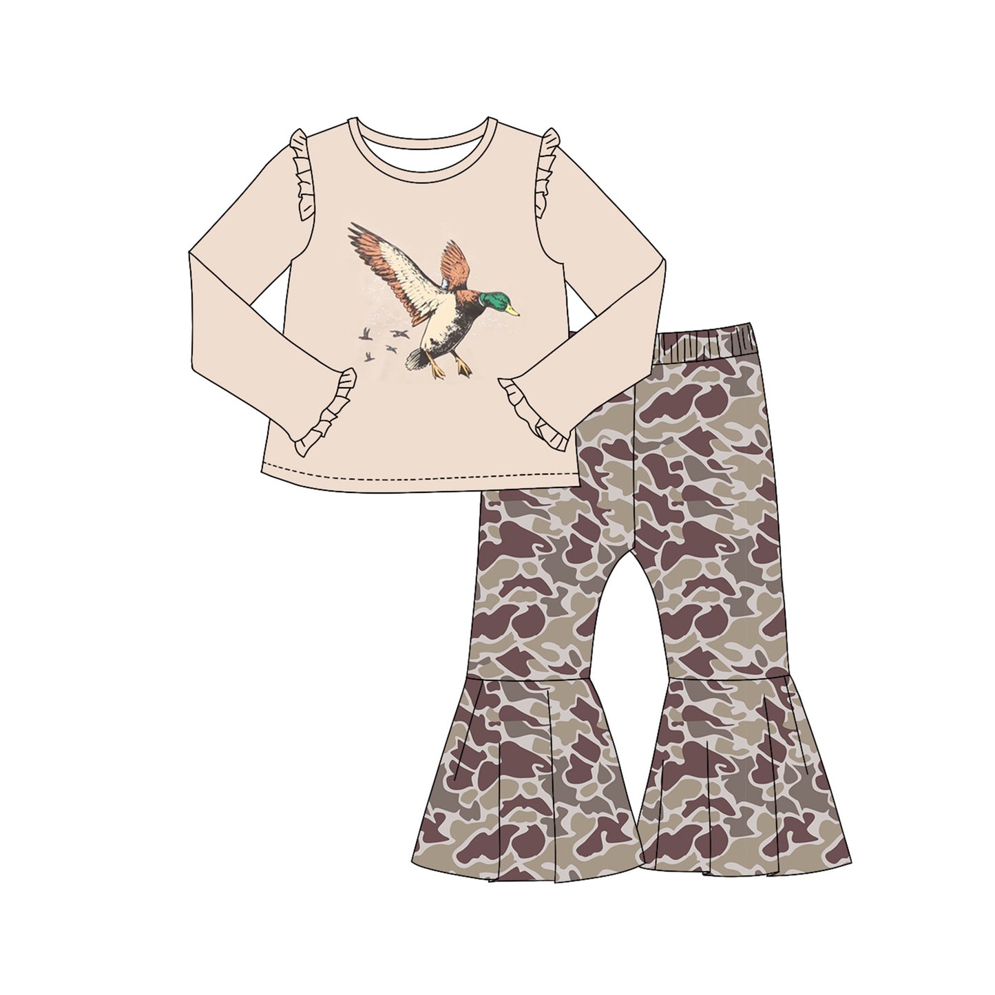 Preorder GLP2004 Duck light lace long sleeve camouflage pantsuit