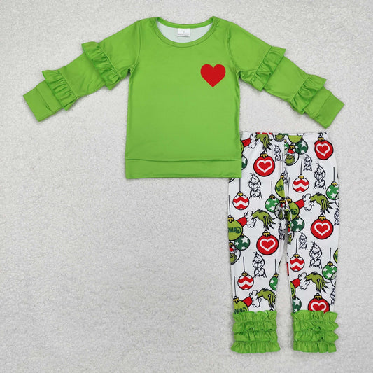 GLP2089 Christmas Green Animals Girls Set