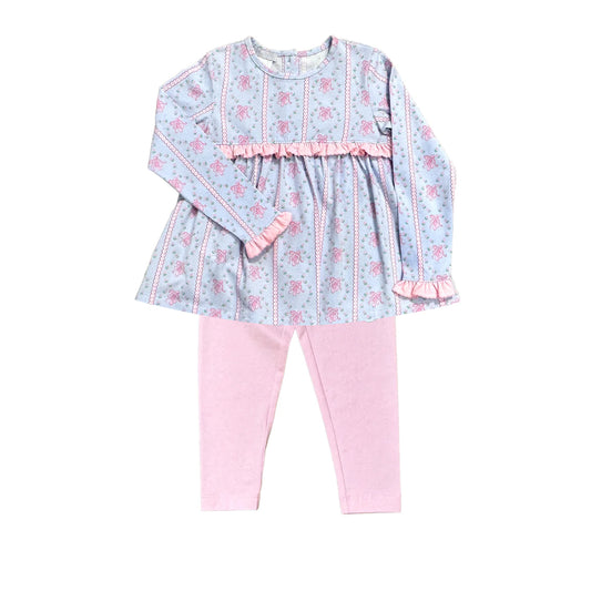 Preorder GLP2145 Ballet shoes Flower Pink lace Blue long sleeve pantsuit