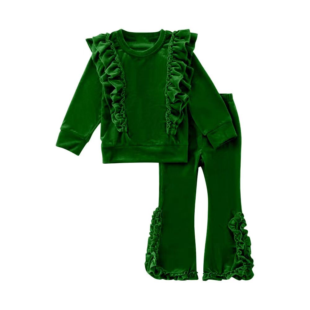 Preorder GLP2165 Solid green lace long-sleeved pantsuit