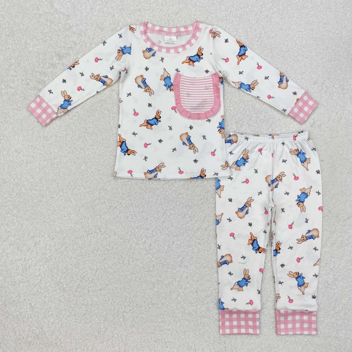 GLP2226 Easter girls boutique Pink check top pants with pocket boutique outfit RTS202412