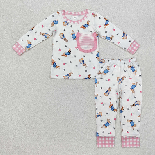 GLP2226 Easter girls boutique Pink check top pants with pocket boutique outfit RTS202412