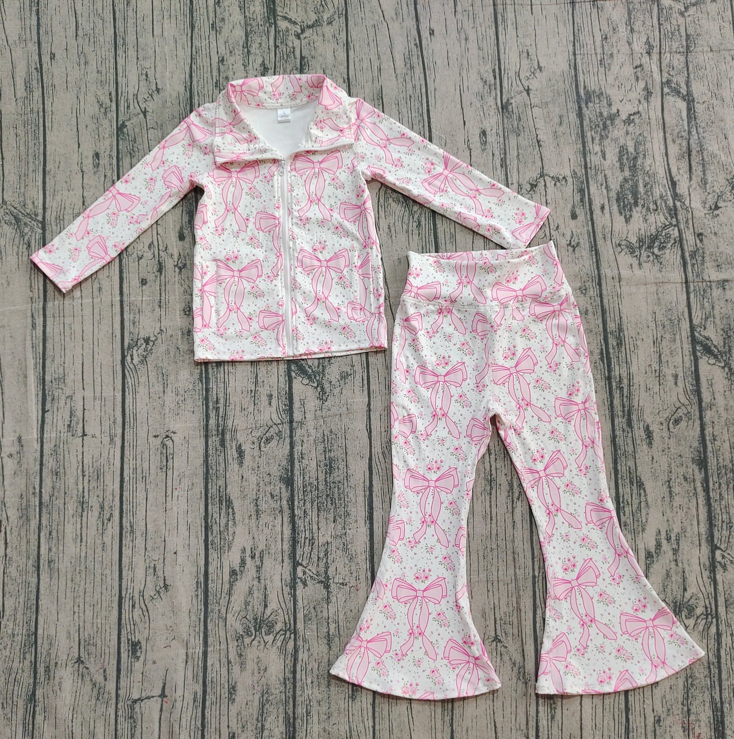 GLP2440 Girls Boutique Yoga Sets Floral Bows Zippy Long Sleeve Pants 202510 RTS