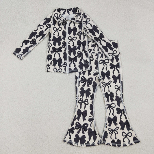 GLP2457 Girls Boutique Yoga Sets Black Bows Zippy Long Sleeve Pants 202509 RTS