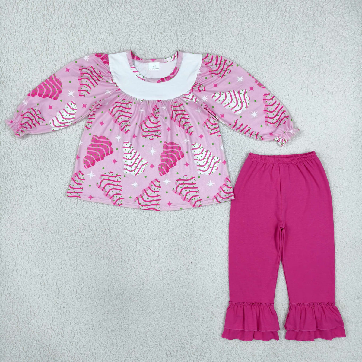 GLP2502 Christmas Trees Cake Pie Pink Girls Set