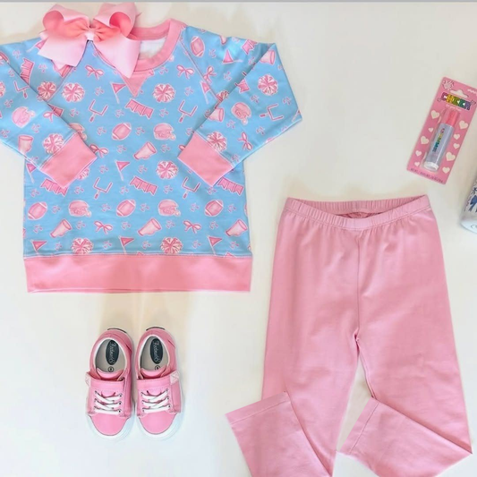 preorder GLP2749 Pink Blue Long Sleeve Pants Girls Yoga Sets 202508