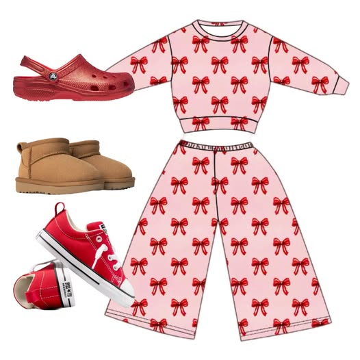 MOQ 5 Preorder GLP3020 Fashion Red Bows Pink Long Sleeve Pants Girls Set 202510