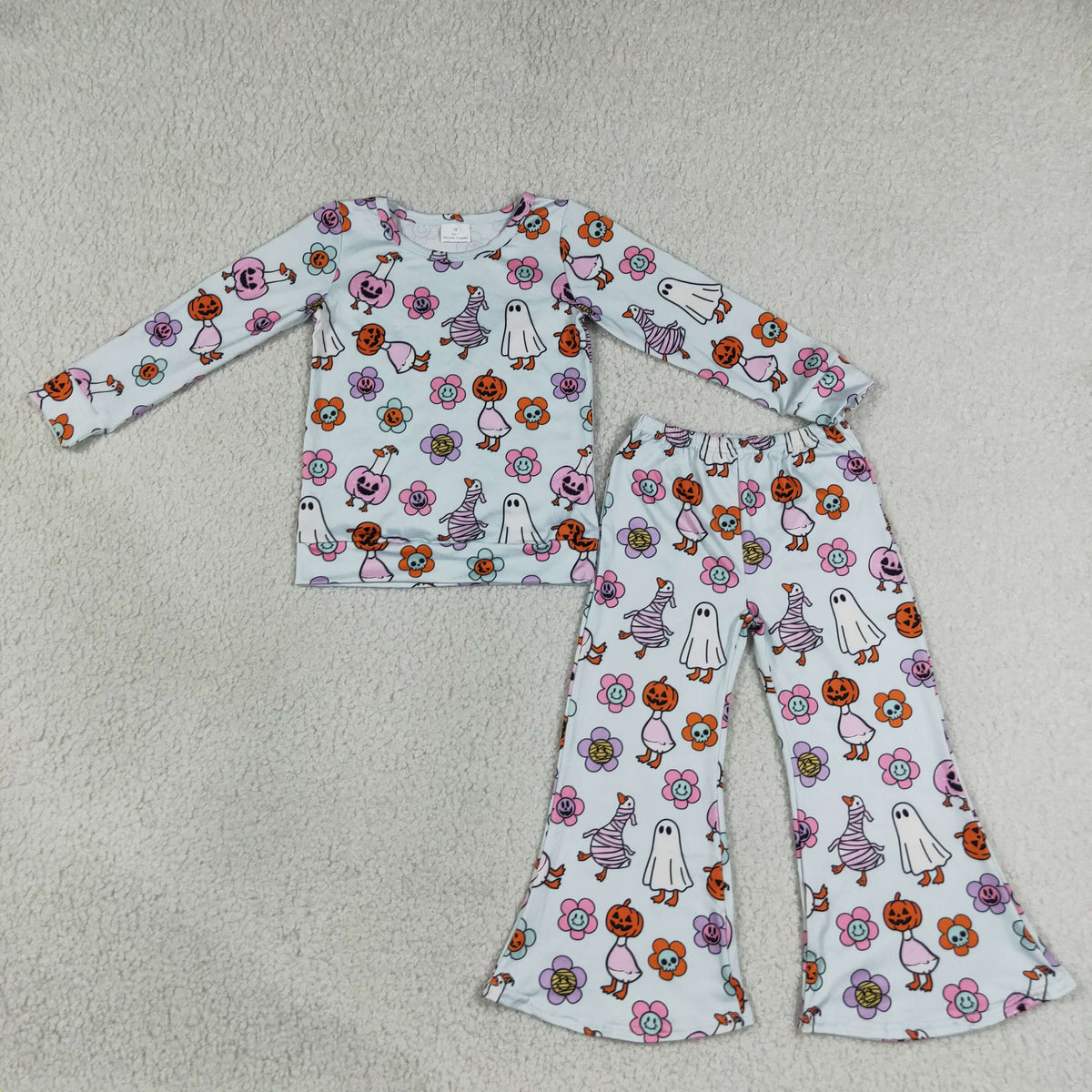 Halloween Girls' Outfits Long Sleeve Top & Flare Pants Kids Matching Clothes