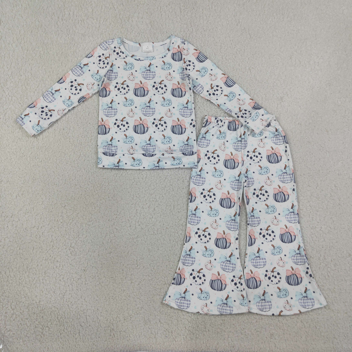 Halloween Girls' Outfits Long Sleeve Top & Flare Pants Kids Matching Clothes