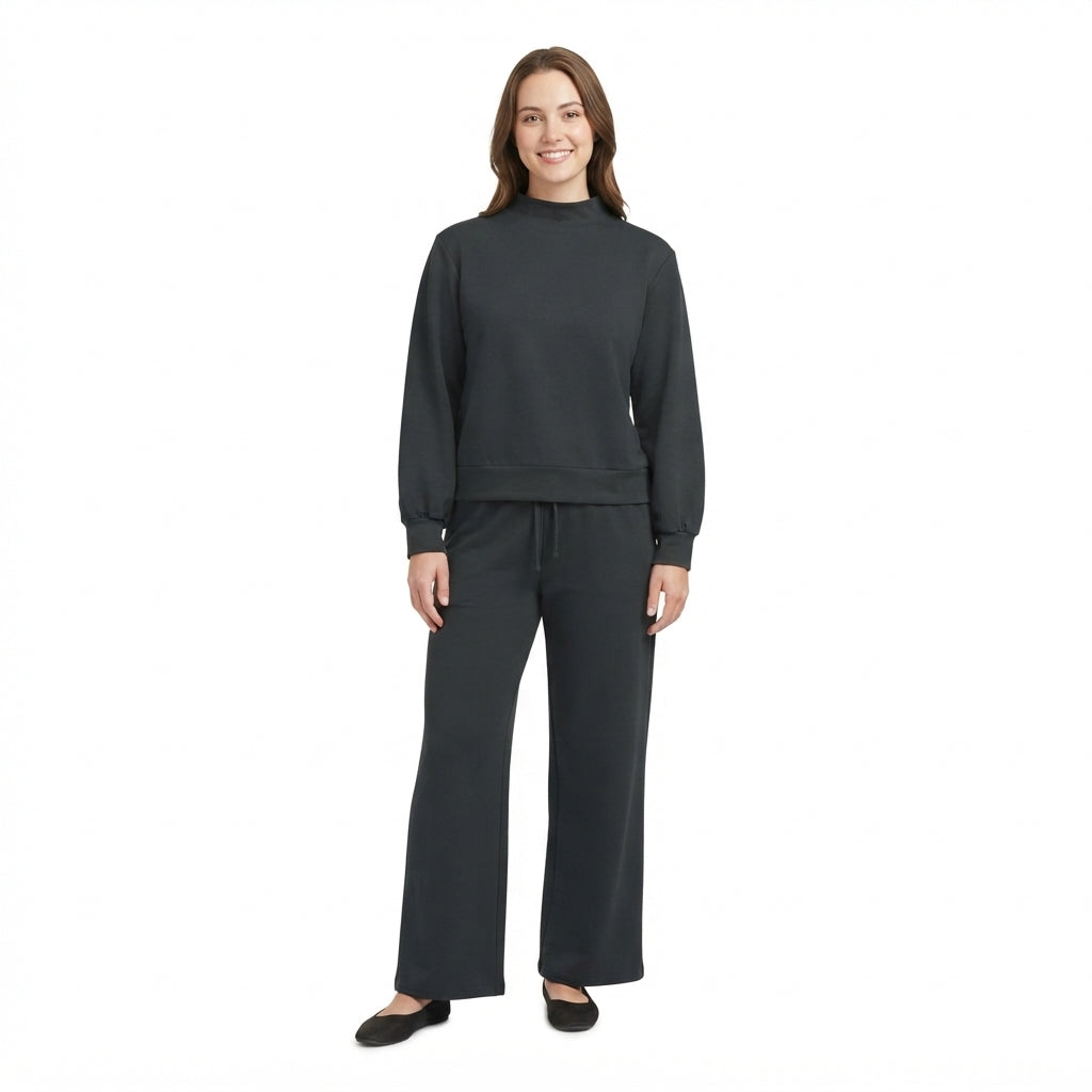 GLP3416 Solid Color Black Adult Women's Set