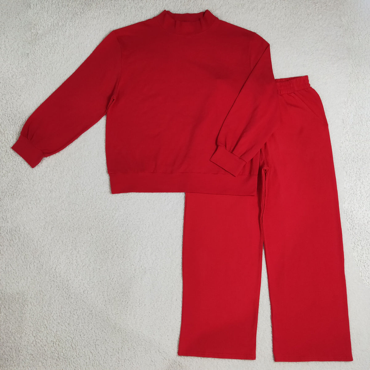 GLP3417 Solid Color Red Adult Women's Set
