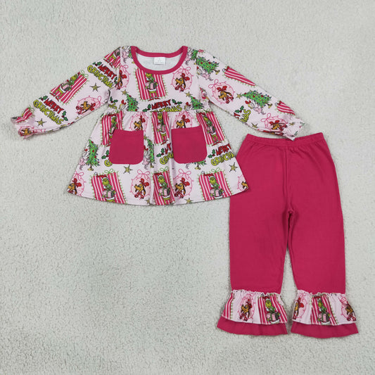RTS GLP3461 kids girl clothes cartoon girl christmas outfit pants set