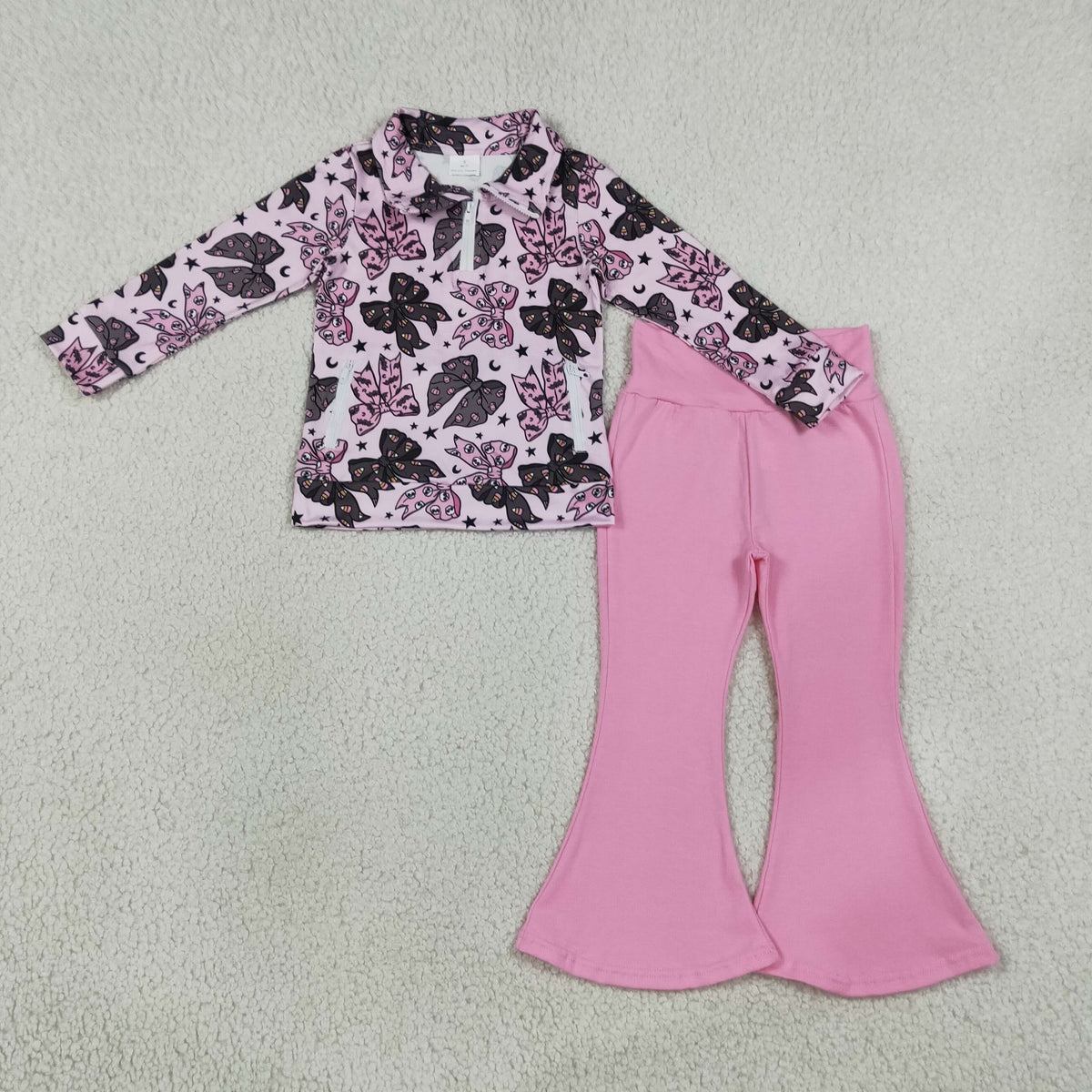 Halloween & Christmas Girls Flared Pants Sets Kids Sibling Matching Clothes