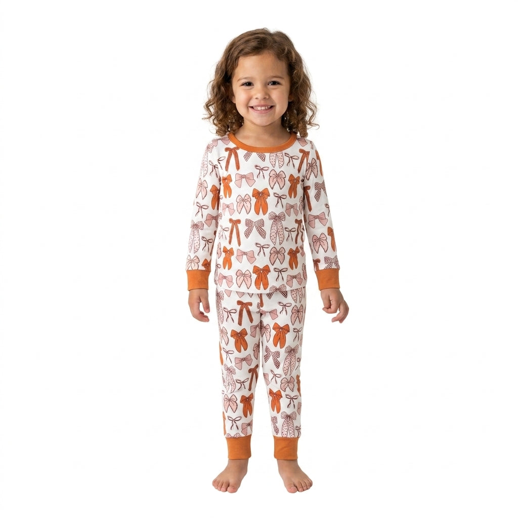 GLP3531 Fall Coquette Bows Girls Pajamas Set  202609 RTS