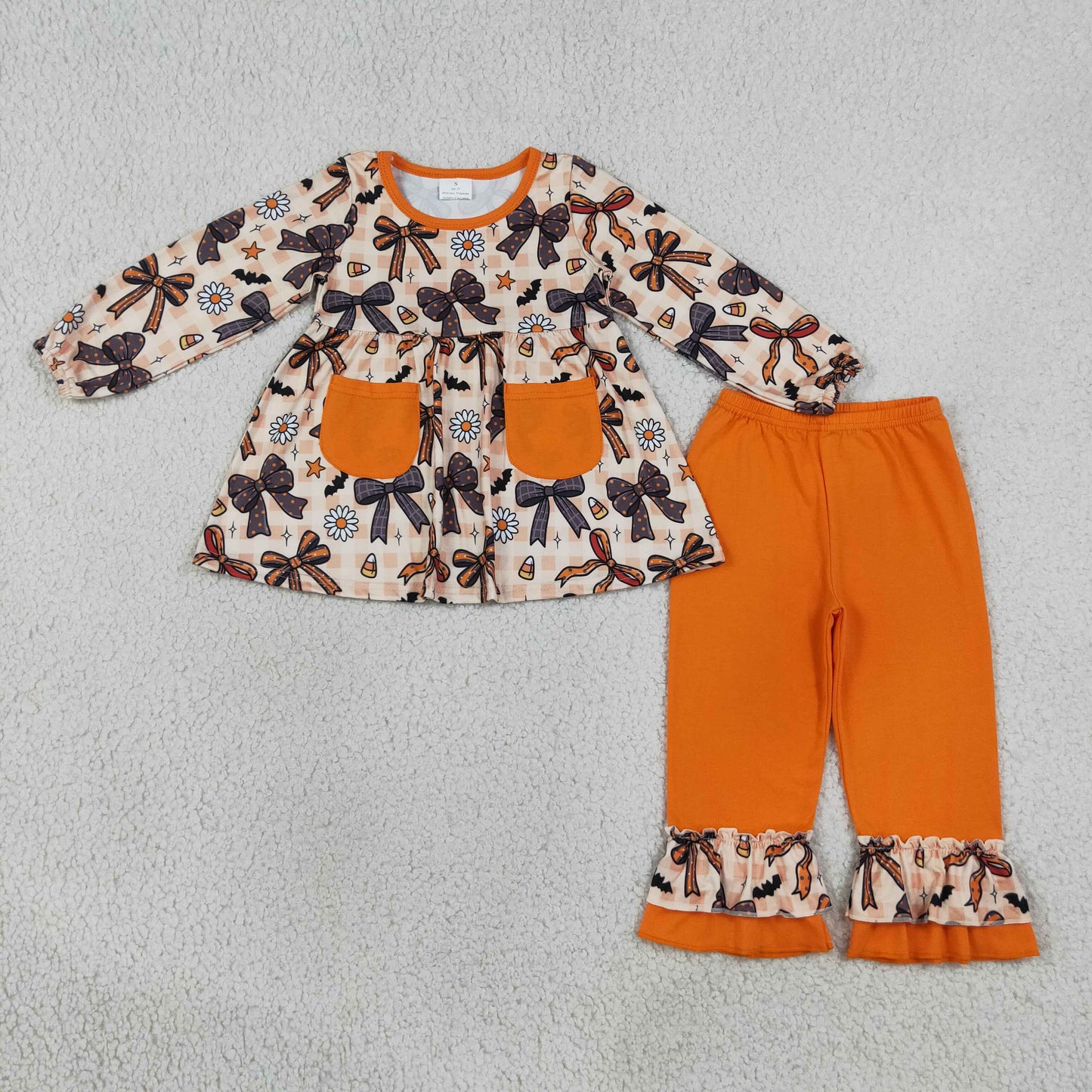 GLP3534 Halloween Bows Girls Set