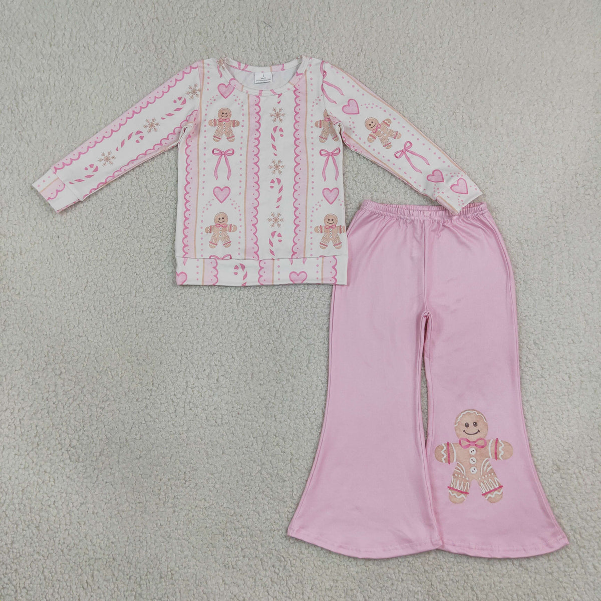 Holiday Girls' Outfits Long Sleeve Top & Flare Pants Kids Matching Clothes