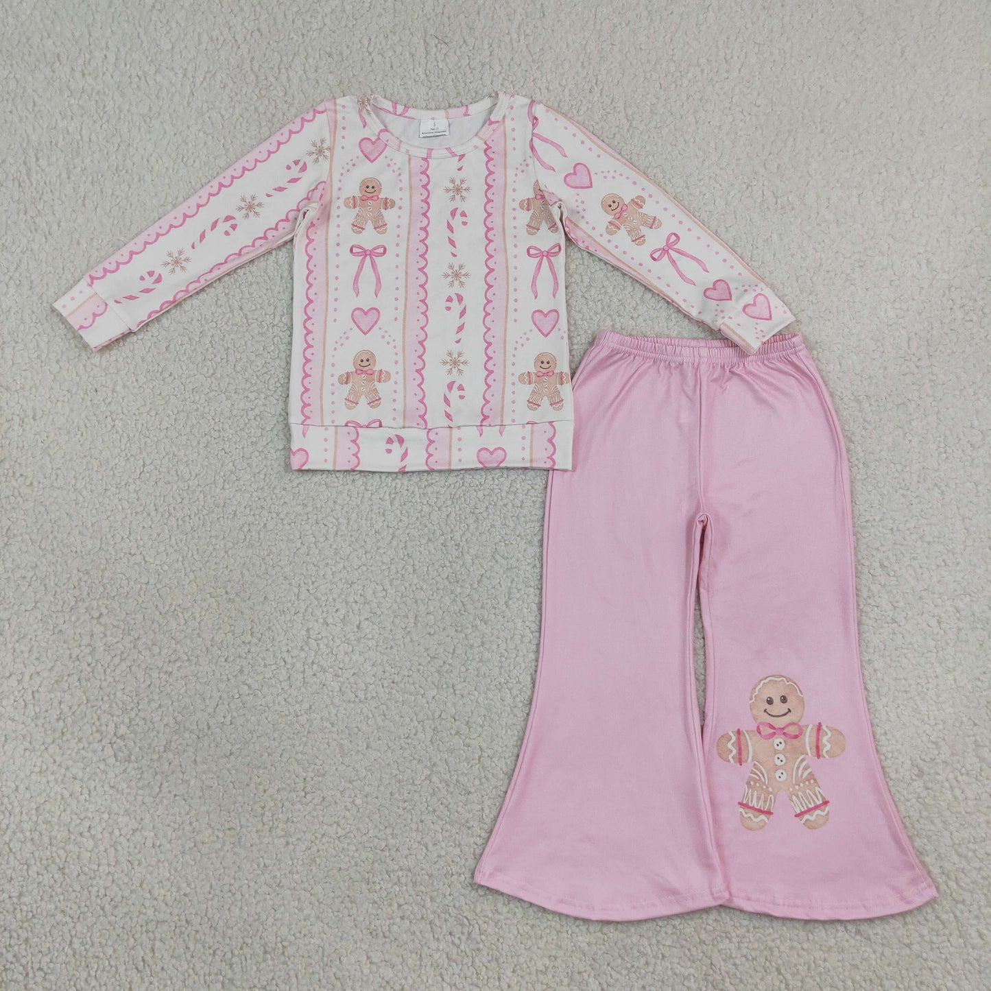 GLP3540 RTS baby girl clothes gingerbread man print toddler girl christmas outfit