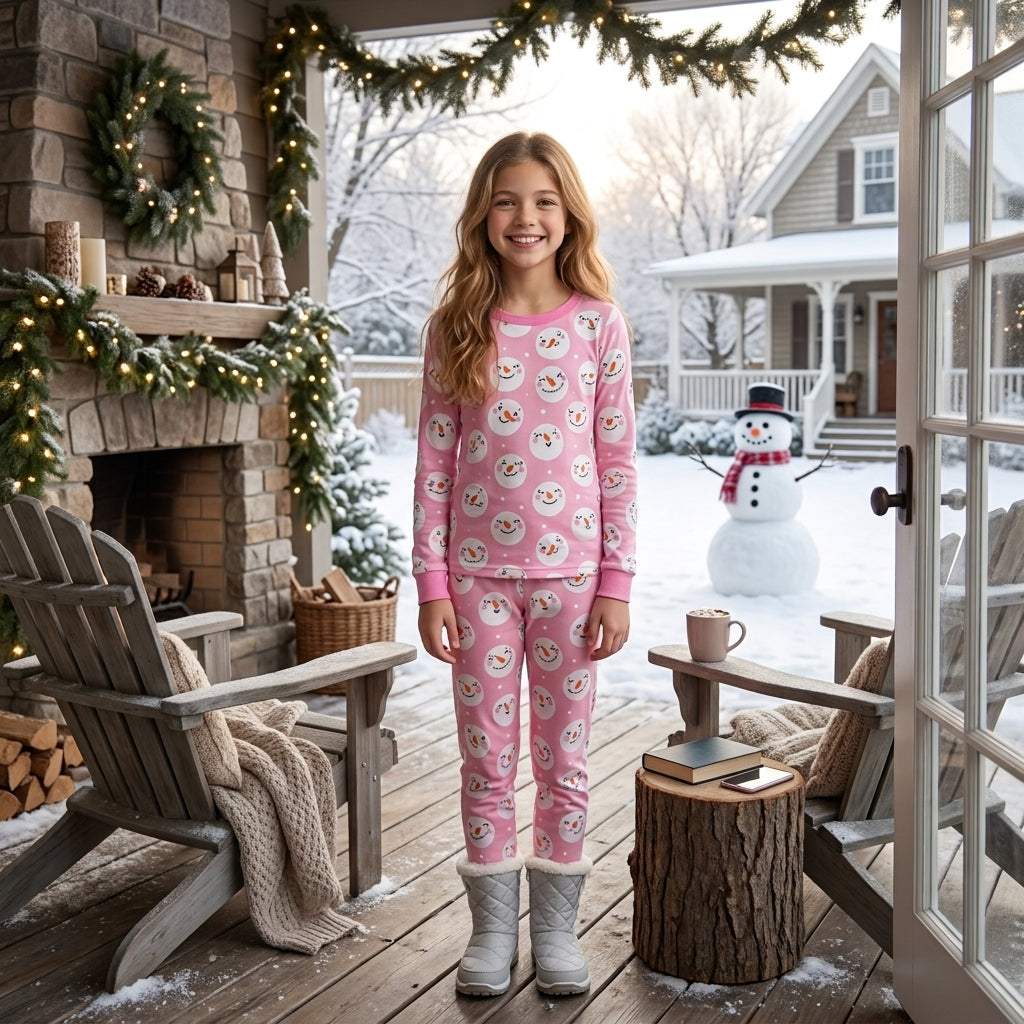GLP3543 Christmas Snowman Girls Pajamas Outfits 202609 RTS
