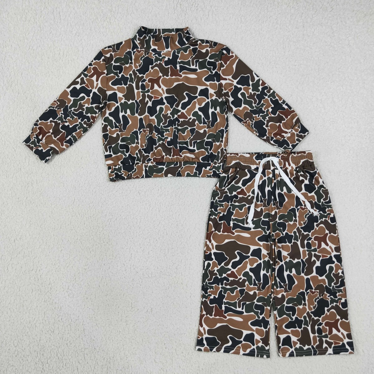 GLP3601 Hunting Camo Middle Neckline Yoga Girls Set