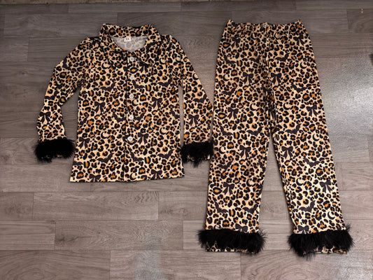 MOQ:no GLP3639 pre-order adult clothes leopard print pajamas set women winter pants set-real pic 2026.8.21