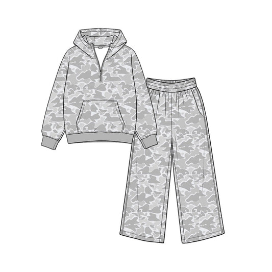 Preorder MOQ 5 pcs Each Style Hunting Camo Hoodie Girls Set-2026.8.26