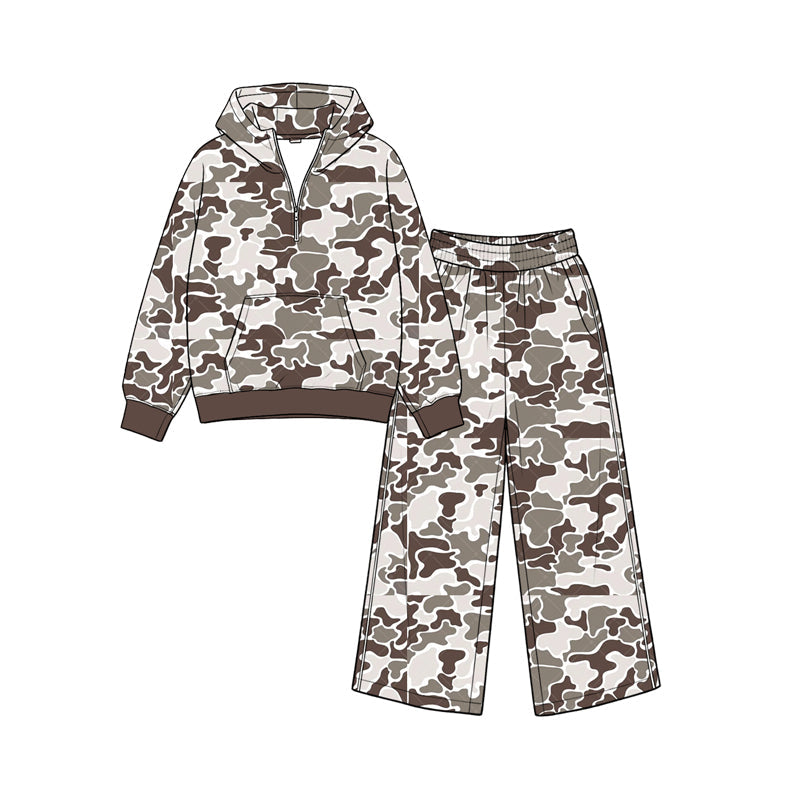 Preorder MOQ 5 pcs Each Style Hunting Camo Hoodie Girls Set-2026.8.26