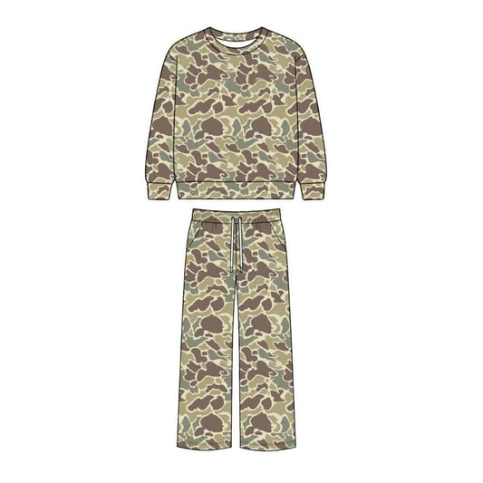 GLP3777 pre-order toddler kid clothes camo print  long sleeve sweatshirt pants set-2026.8.27