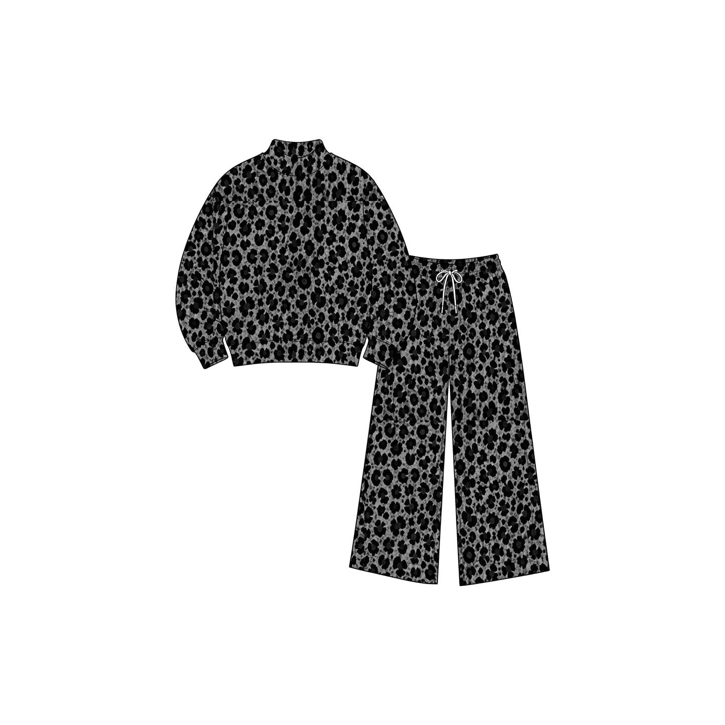 Preorder MOQ 5 pcs Each Style Fashion Leopard Middle Neckline Yoga Girls Set 202609