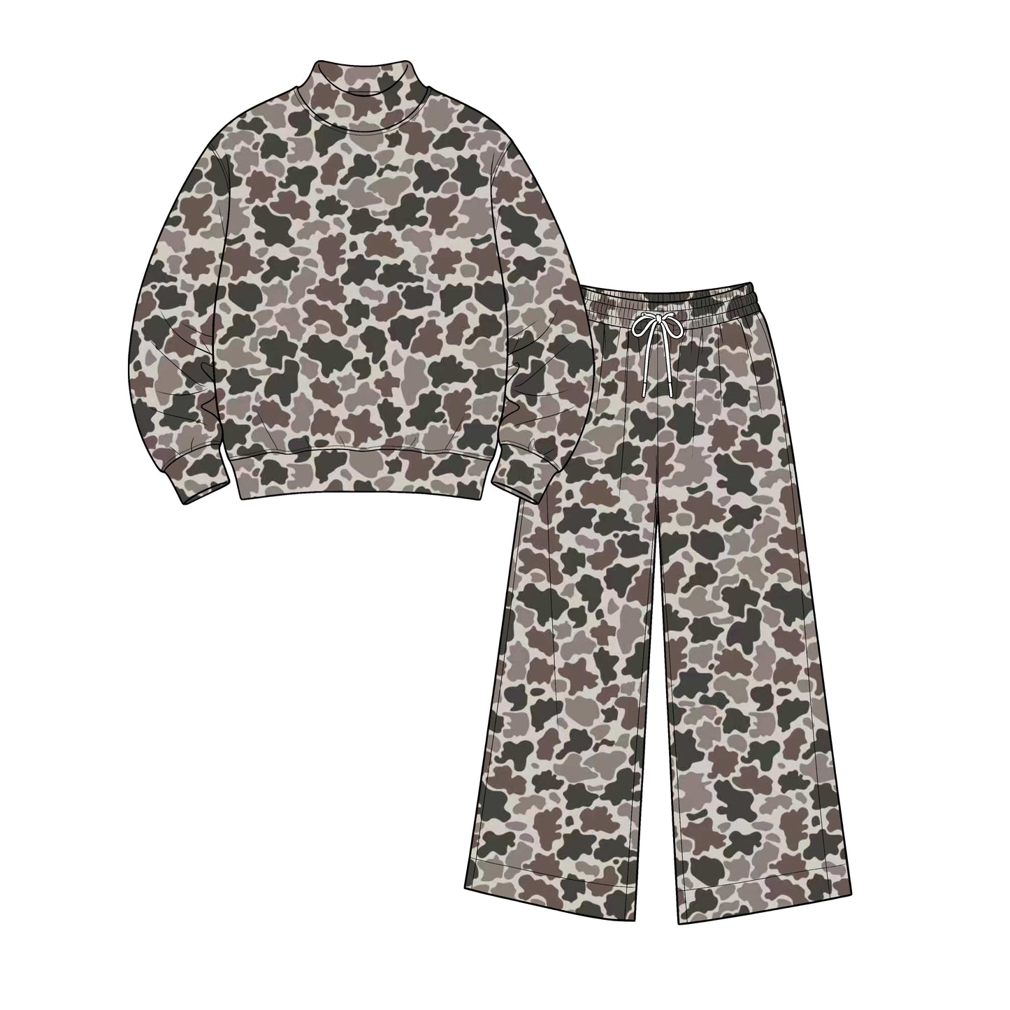 Preorder MOQ 5 pcs Each Style Fashion Hunting Camo Middle Neckline Adult Women Yoga Set 202609